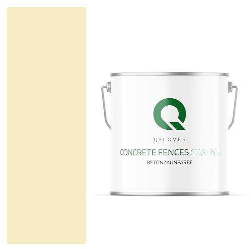 Q-COVER Betonzaunfarbe | 5L | Hellgelb | Silikon Farbe | Außen | Betonfarbe | Hydrophobe Farbe | Acrylat Dispersion | Betonzäune | Betonelemente