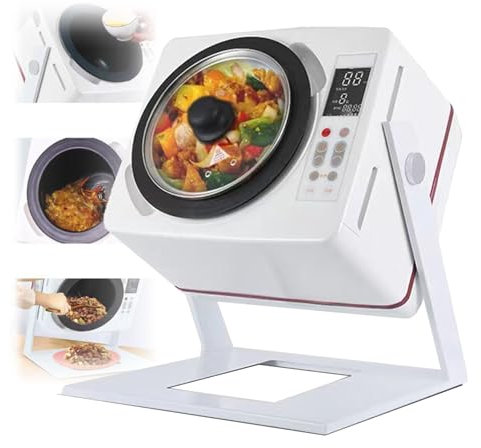 6L Automatic Cooking Machine, Intelligent Self Frying Pan with 360° Rotation and 3D All-Round Heating, Shut-Off Protection, One-click Thermal Cleaning, Meet Your Daily Cooking