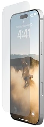 URBAN ARMOR GEAR UAG Designed for iPhone 16 Pro Max Screen Protector - Clear Glass Shield, Aluminum Glass, Anti-Reflective, Anti-Fingerprint, Antimicrobial