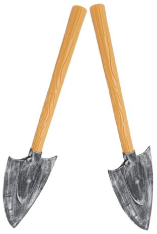 AOKWAWALIY Pack of 2 Foam Spade Realistic Spade Toy Halloween Dwarf Shovel Art Knife Toy Trick Props for Carnival Halloween Party Costume