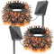 Tira de luces solares, 2 unidades de 20 m con 200 ledes naranjas, para exteriores, 8 modos, alimentación solar, para jardín, árboles, otoño, Acción de Gracias y decoración de Halloween