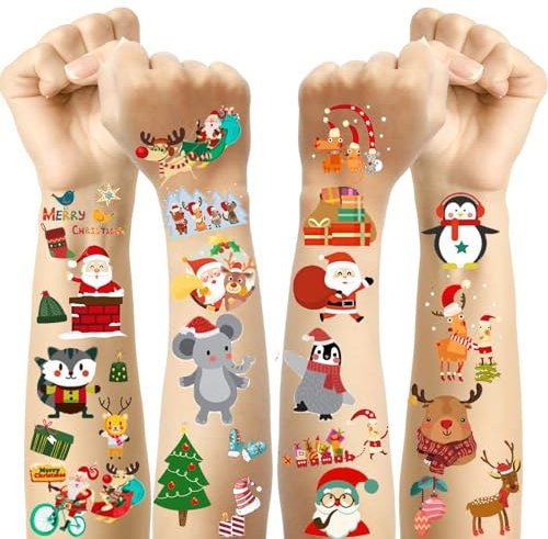 30 Blätter Weihnachtstattoos für Kinder, Kindertattoos Kleinigkeiten für Adventskalender Inhalt, Sachen Kleine Geschenke Adventskalender Befüllen Ideen