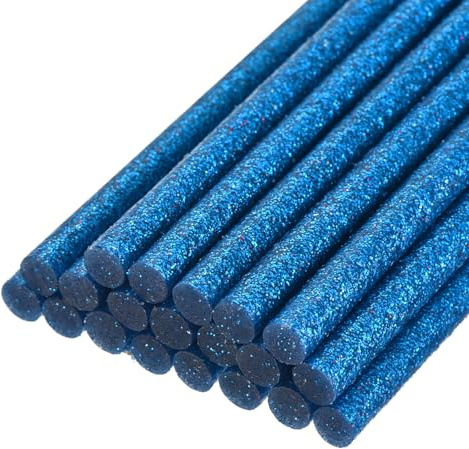 QUARKZMAN 20 Stück Heißklebestifte 11mm x 200mm Heißklebesticks Bunt Heißklebepistole Sticks Heißkleber Klebestifte Klebstoff für DIY Kunsthandwerk AbdichtungGlitzer Hellblau