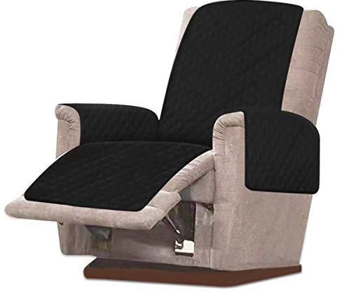 KTCINA Sesselschoner für Fernsehsessel Sessel Überzug Wasserdicht Sesselschoner für Relaxsessel Sofabezug Kratzfest Fleckenresistent Sesselbezug mit Armlehne Sesselauflage für Möbelschutz (Schwarz)