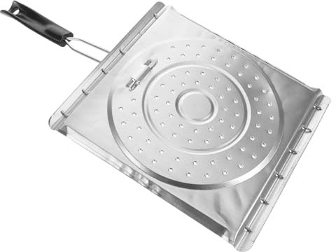ORFOFE Parrilla Para Asar 2 1 Para Camping Tostadora De Arepas Rejilla De Calentamiento De Hierro Con Mango De Plástico Superficie Sin Revestimiento Diseño Perforado Para Cocinar Pan y Verduras