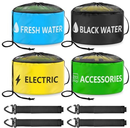Ieron RV Hose Storage Bag Of 4 Pack Caravan Camping Cable Bag RV Equipment Storage Organizer Bag For Sewer Hoses Electrical Cords Fresh Water Hoses