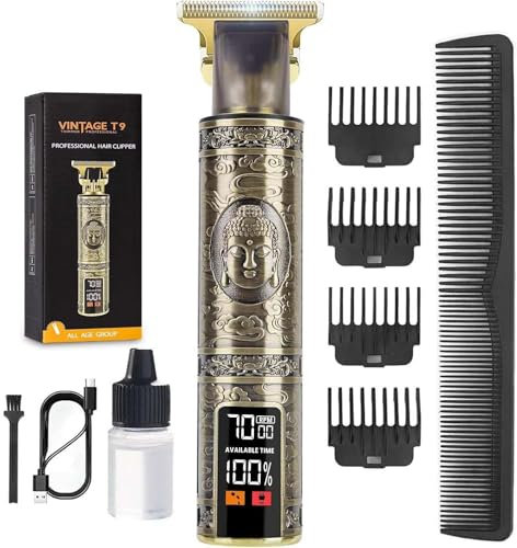 Upgraded Hair Clipper for Men, Hair Trimmer Shaver with LCD Display, Professional Beard Trimmer Barber Clippers Cordless Detailer Trimmer, Long-Lasting Battery Clippers for Haircuts, Gifts for Men
