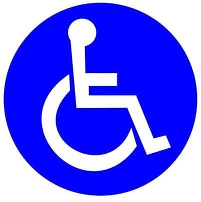 Autocollant rond en PVC imperméable en vinyle pour voiture, panneau de handicap pour fauteuil roulant handicapé M364, 13cm 17cm