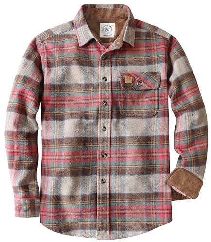 Dubinik® 13 oz Ultra Lourd Chemise Flanelle Homme Manches Longues Carreaux | Epaisse, Chaude, Casual, 100% Coton, Travail, Anti-Rétrécissement, Poche Poitrine, Anti-Bouloches, Bucheron, Chasse