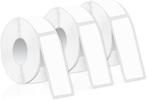 3 Rollen Ersatz Etiketten Band - 480 Stück Selbstklebend, Wasserdicht Thermo, Weiß für Zuhause, Büro