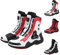 ForceRoute Stivali da Moto,Stivaletti Moto Uomo,Stivali Motocross,Stivali da Moto da Strada,Scarpe Motocross Casual,Stivale Touring Impermeabile,Protezione Caviglia,per Le Corse e Il Turismo