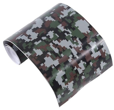 Diheohg 1 Rolle Camo Auto Aufkleber Carbon Motorrad PVC Vinyl Armee Aufkleber CAMO Camouflage Aufkleber Schwarz Digital Camouflage 152x10cm