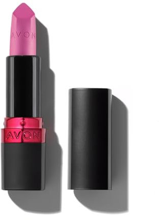 Avon Ultra Matte Lipstick Electric Pink with Vitamin E, Avocado Oil and Sesame Oil for Comfortable Coverage that Won't Cake, Crack or Dry, Cruelty Free