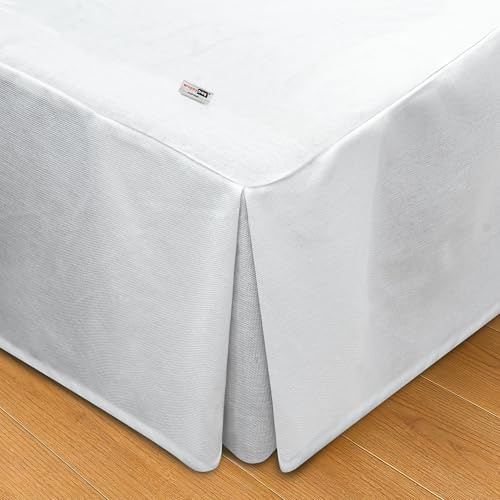 Wrappybag Jupe de Lit Cache Sommier 90 x 200 Longue Descente Jusqu’au Sol – Rénove et Protège sommier – Couleur White – 6 Tailles Disponibles