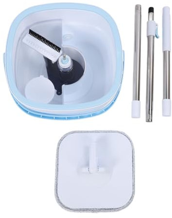 Spin Mop y Bucket Set, Spin Mop y Bucket con Diseño de Agua de Separación Autovolta y Limpia 360 Grados Cleaner de Piso de Trapeador Cuadrado para la Oficina en casa.