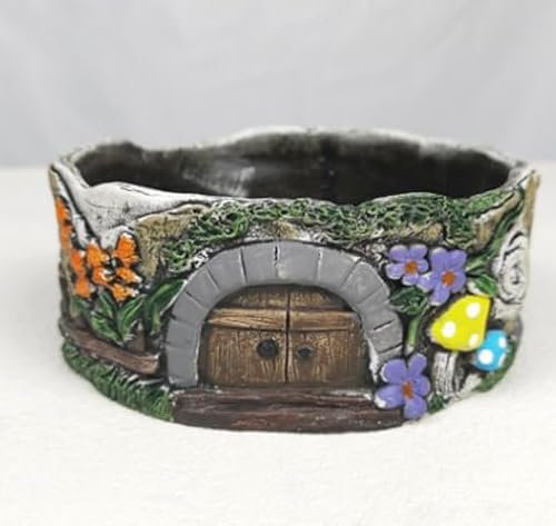 15,5 cm Zement-Pflanztopf für Pflanzen mit Drainagelöchern, Premium-Polystein-grauer Übertopf mit Beton-Finish; für Zuhause, Garten, Terrasse, Büro, Gartendekoration, Gartengeschenk