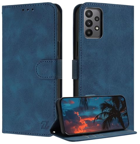 ZONNAVI für Samsung Galaxy A23 5G/4G / M13 4G / M23 5G Hülle, [RFID Blocker] PU Lederhülle Schutzhülle, Wallet Case Stoßfeste Flip Cover für Samsung A23 / M13 4G/ M23 5G Handyhülle (Dunkelblau)