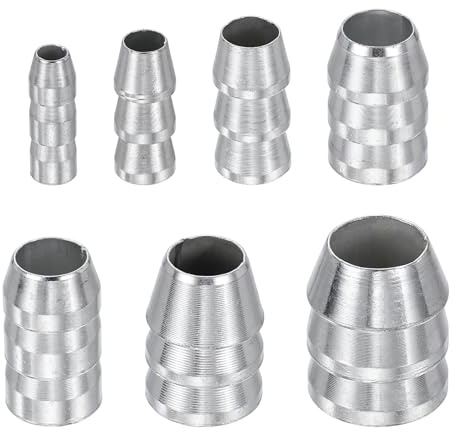sourcing map 7pcs Round Axe Handle Wedge Kit 8/10/12/14/16/18/20mm Extended Safety Metal Handle Wedges Hammer for Axe Claw Hammer Sledge, Silver