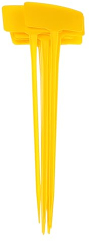 SEWACC Étiquettes Forme Bow-shaped en Plastique Lot de 10 pour Plantes Jaune, Résistantes aux Intempéries pour Jardinage Extérieur et Intérieur