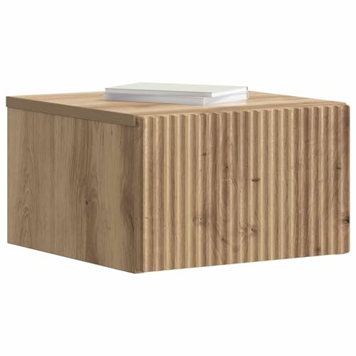 vidaXL Wandmontierter Nachttisch Artisan-Eiche 33 x 34,5 x 20 cm, Antiker Stil Schrank, Wohnzimmer Möbel, Vintage Wandregal, platzsparender Organizer, Speicherlösungen