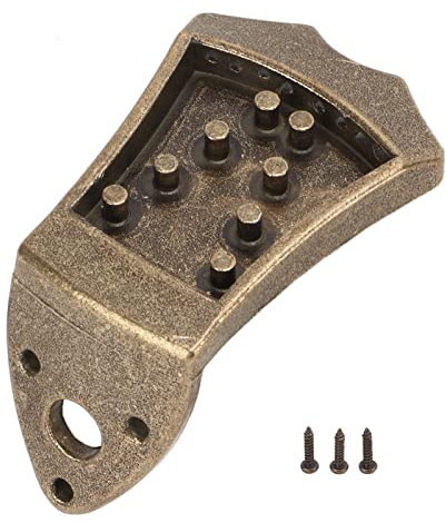 Kketeopt Metal Mandolin Tailpiece Upgrade Improve Tone and Volume for 8 String Mandolin Accessories (Bronze)