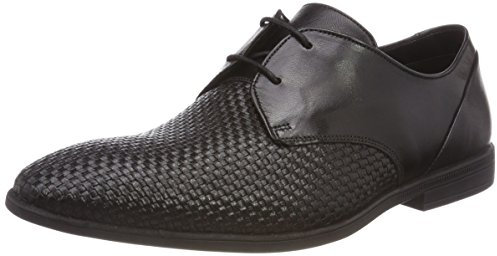 Clarks Men's Bampton Weave Derbys, Black Leather, 7.5 UK