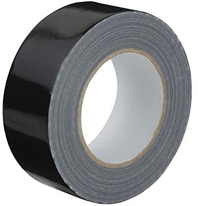 GTSE Black Duct Tape, 48mm x 50m, 2” Waterproof Strong Adhesive Gaffer Tape for Patching, Sealing, Securing Cables and Labelling, Heavy Duty Tape, One Roll