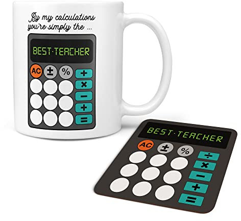 Personalised Teacher Gift Mug - World's Best Maths Teacher Gift - Funny Mathematics Present - Matching Calculator Coaster Option