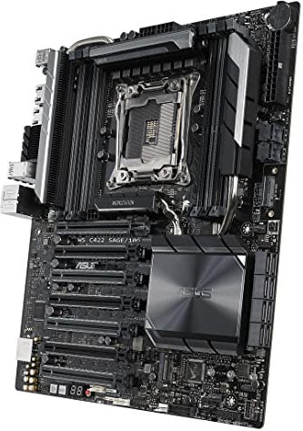 ASUS WS C422 SAGE/10G Carte mère workstation CEB Intel LGA 2066 (SLI 4-Way, 2x port Intel 10G LAN, 2x M.2 & U.2, ports USB 3.1 Gén.2, ASUS Control Center)