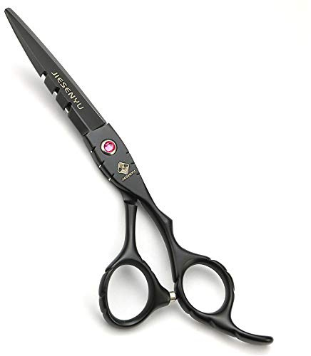 JIESENYU Friseurschere mit Diamantschraube, 6 Zoll, Schwarz/Pink