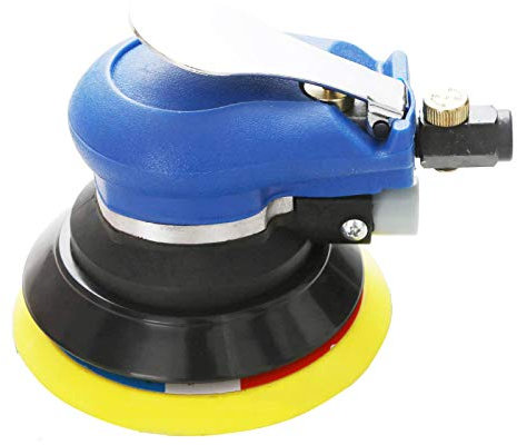 Ponceuse orbitale aléatoire professionnelle, ponceuse pneumatique à double action robuste (12,7 cm, bleu)