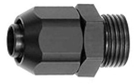RIEGLER 11.0421/0-1 Einschraubverschraubung für PVC-Pneumatikschlauch 8mm x 10.2mm, G 3/8 Gewinde, 31mm Länge