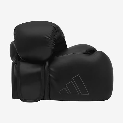 adidas Boxhandschuhe Hybrid 80 - geeignet fürs Boxen, Kickboxen, MMA, Fitness & Training - für Kindern, Männer oder Frauen - Schwarz - 12 oz