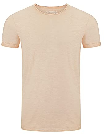 riverso Herren Basic T-Shirt RIVMatteo Rundhals Tee Regular Fit Kurzarm Einfarbig 100% Baumwolle Orange M, Größe:M, Farbe:Pastel Orange (11100)