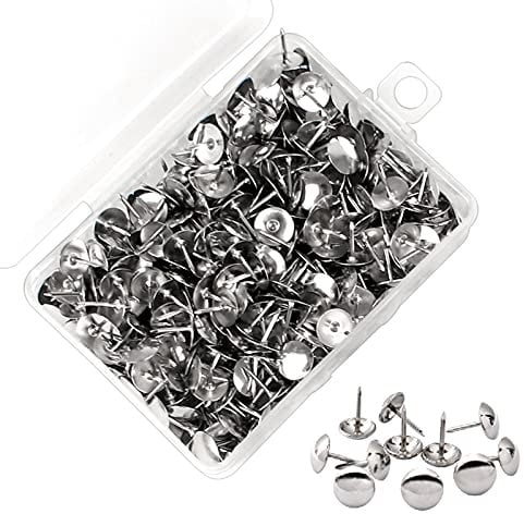 Iyowei 1000 Stück Reißzwecken Silber Heftzwecken Thumb Tacks Reißnägel Runde Pins Kopf Nagel Stecknadeln Doornail mit Transparent-Box für Büro Zum Aufhängen Von Memos und Bildern DIY