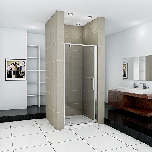 Acezanble 1000x1850mm Framed Pivot Hinge Shower Door Enclosure Safety Tempered Glass Screen