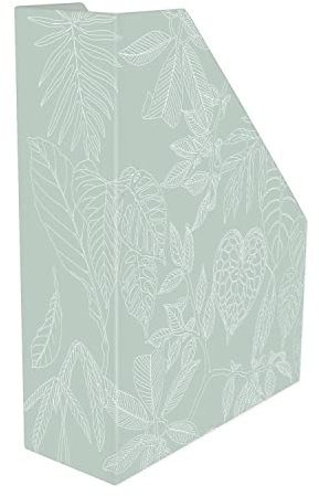 Clairefontaine 115772C - Un Porte-Revues en Carton - Home Office - Motifs Végétal 25x10x32,5 cm - Collection Jungle Harmony