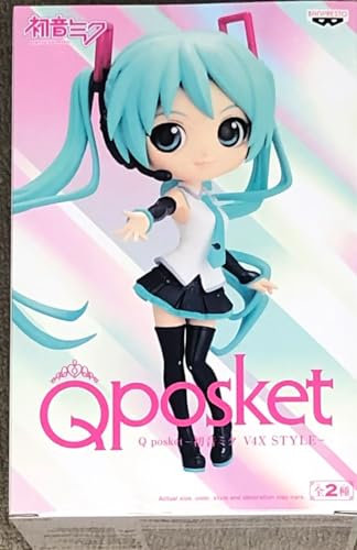 BANPRESTO BP18911 Figur Q Posket Hatsune Miku V4X Style (Grün.A) 14 cm, Mehrfarbig