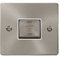Click Define Brushed Steel Flat Plate Fan Isolator Switch with White Insert