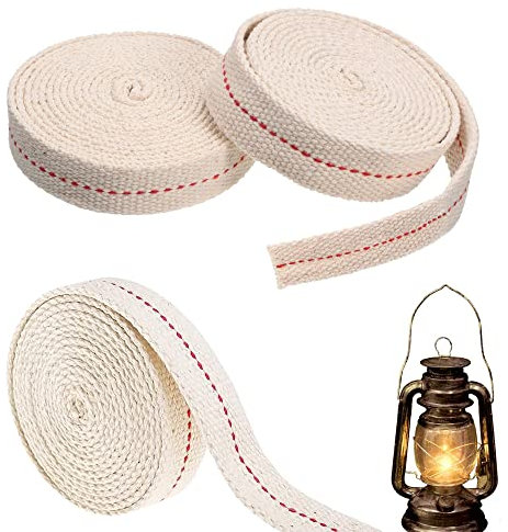 LEZED MèChe Lampe à PéTrole 13mm,3 Rouleau MèChe De Lampe à Huile Plate En Coton MèChes De Rechange Lanterne MèChes Pour Lanterne TempêTe Meche Lampe Petrole pour Lampe à Petrole Huile Brûleur (Blanc)