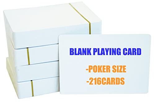 SEETOOOGAMES Blanko-Spielkarten zum Beschriften in Poker-Größe, 216 Karten, Visitenkarten, Karteikarten, Geschenkkarten, Weiß