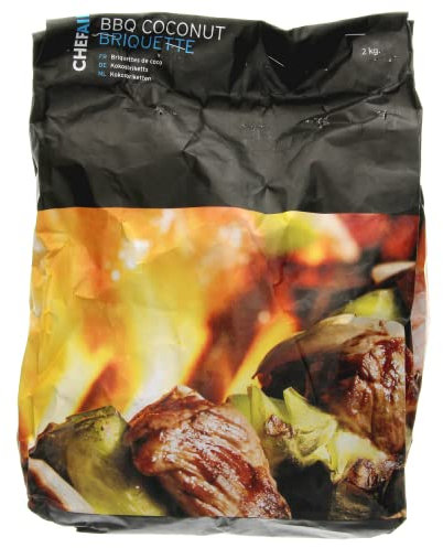 Chef Aid Briquetas para Barbacoa, carbón Vegetal 100% Natural procedente de bosques responsables, fáciles de encender y duraderas