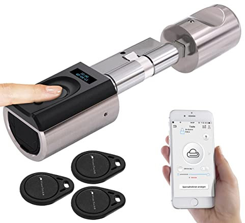 VisorTech Elektronischer Tür-Schließzylinder, Fingerabdruck, Versandrückläufer
