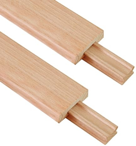 HMFOR Wax Coated 14 Inch Wood Drawer Slide, Center Mount, Natural