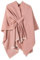 Poncho Damen Strick Reversibel Cape Decke Elegant Warme Schultertuch Gestrickter Schal Mantel für Frühling Herbst（Rosa）
