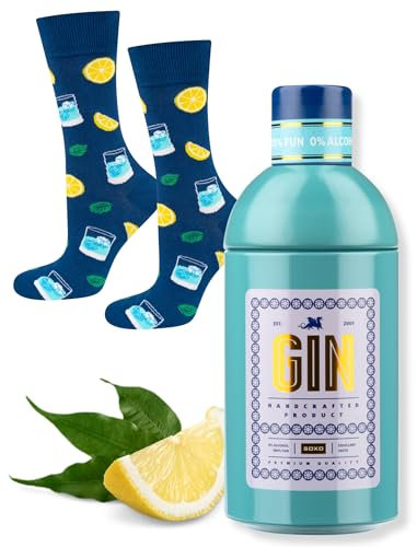 soxo Whisky Chaussettes Homme Fantaisie Cadeau Drole Chaussette Cadeaux Hommes Gadget 40-45 Gin 1 Paire