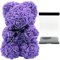 SECALIFE Rose Bear Gifts for Her for Mom, Rose Teddy Bear Handmade Flower Bear Gifts for Women, Rose Teddy Bear with Clear Gift Box, Gift for Valentine's Day, Mother's Day, Purple