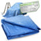 ToolSpace SUPERDICKE Gewebeplane Premium Plane mit Ösen 4x5 m Wetterfest Abdeckplane UV Beständig Tarp Outdoor Garten Wasserdicht Schutzplane Bauplane BLAU 50g/m2 Reißfest Industrieplane Bootplane