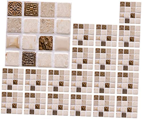 BESTonZON 20St mosaik wandaufkleber Fliesenaufkleber abziehen und aufkleben Auskleidungen für Farbwannen Dekor Wohnkultur Fliesen abziehen und aufkleben Hausbedarf Ziegel 3d, M4109JMOI35HO1028G