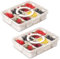 Domigard Divided Serving Tray with Lid, 2pcs Serving Platter with 8 Removable Compartment Box, Reusable Serving Platters Bowls for Snack, Spices, Candy, Fruits, Nuts, Chips and Dip